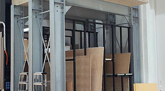 Vertical chipboard racking